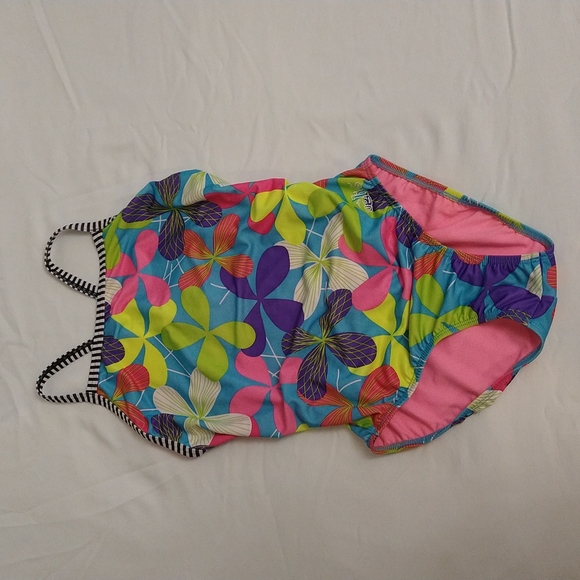 Swimsuit colorful flowered one piece - Picture 13 of 14